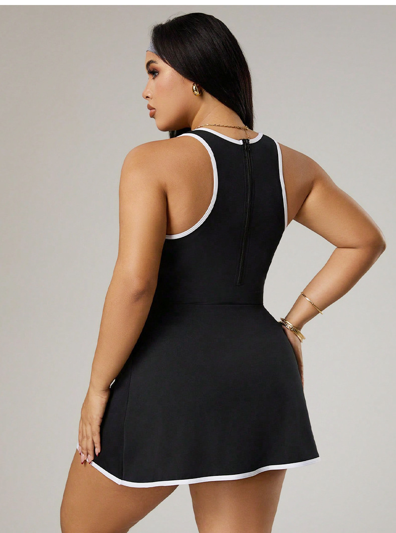 Plus Size Athletic Tennis Dress Summer Sleeveless Quick-drying Sportwear